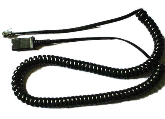 cordon téléphonique enroulé flexible de la prise 4-pin et du connecteur TPU avec les cordes de téléphone en spirale de câble