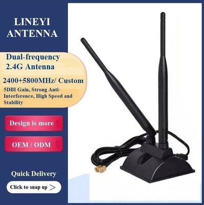 Antenne à gain élevé à double fréquence de 2.4G 5dbi WiFi, antenne de 5,8 gigahertz Wifi