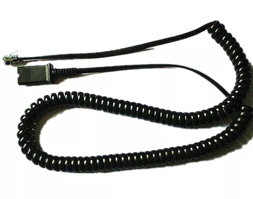 câble électrique de bobine de ressort du connecteur 4pin et de la tête en cristal pour la corde de téléphone