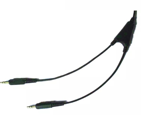 l'indooroutdoor stéréo de câble de 3.5mm branchent 3 poteaux 2 en 1 câble de bobine de ressort avec le logement de QD pour la corde de téléphone