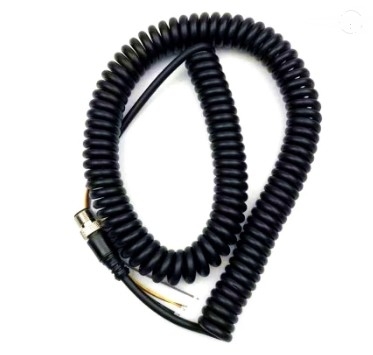 l'indooroutdoor stéréo de câble de 3.5mm branchent 3 poteaux 2 en 1 câble de bobine de ressort avec le logement de QD pour la corde de téléphone